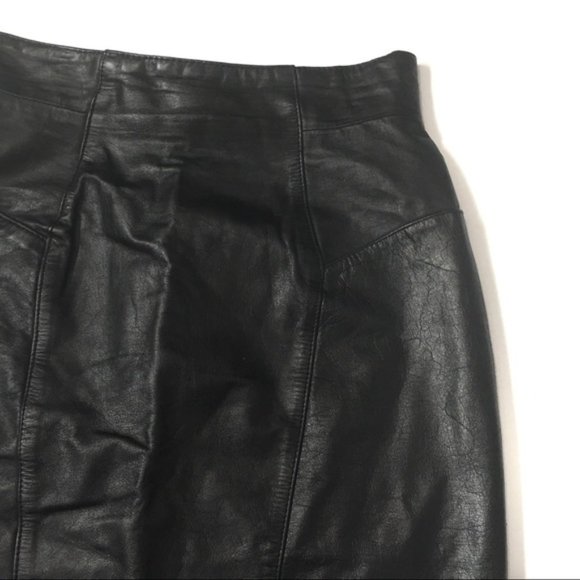 SOLD Byrnes & Bakers leather Skirt Sz 6 - Picture 3 of 5
